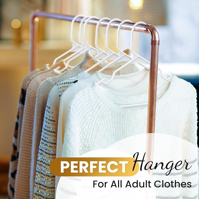 30 Pack Adult Plastic Hanger for Shirt Pants Coats Dresses Skirts Suits Jackets - Image 2