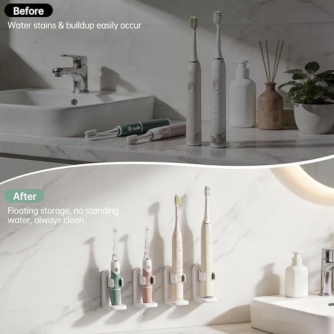 PAVSTINE 4-Pack Self Adhesive Electric Toothbrush Holder - Image 4