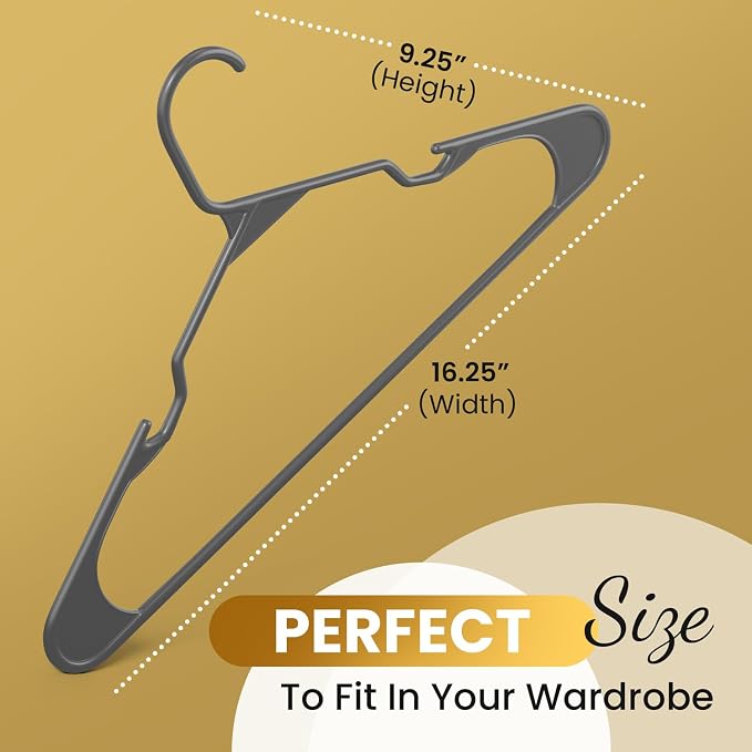 50 Pack Adult Plastic Hanger for Shirt Pants Coats Dresses Skirts Suits Jackets - Image 4