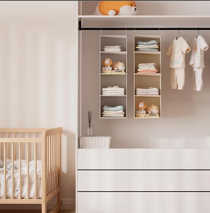 Hanging Closet Organizer with Bamboo Shelves - Image 2