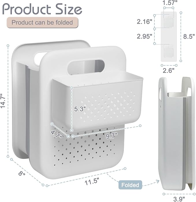 Goderewild Small Collapsible Laundry Basket, Space-Saving Wall-Mounted Hamper - Image 2