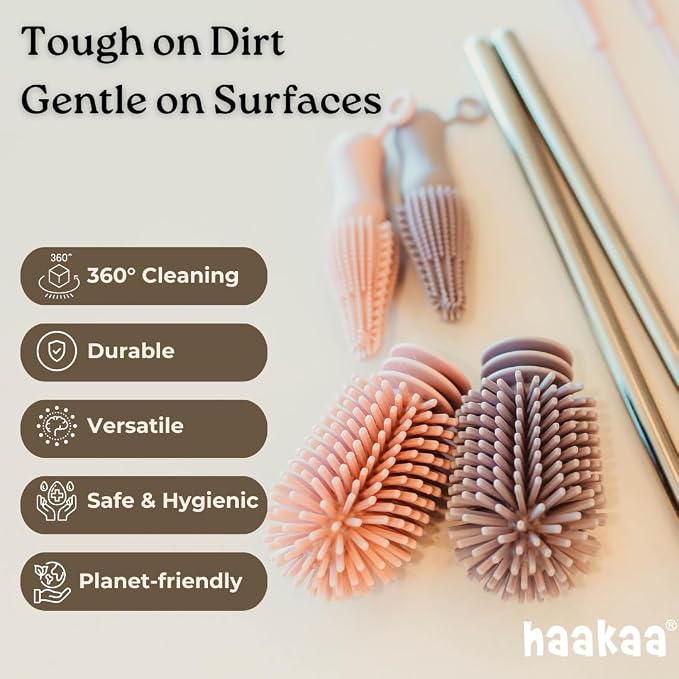 Haakaa Food-Grade Silicone Double-Ended Cleaning Brush | Household Cleaning - Image 3