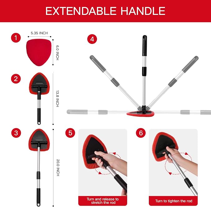 Qydipclin 7pcs Windshield Cleaner Tool Car Window Cleaning Wash Kit - Image 4