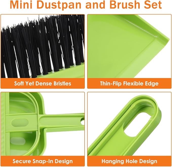Healifty 18 Pack Mini Dust Pan and Brush Set, Small Broom and Dustpan - Image 4