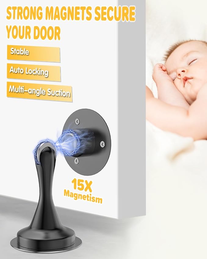Magnetic Door Catch Door Stoppers Magnetic Door Stop Stainless Steel 6 Pack | - Image 4