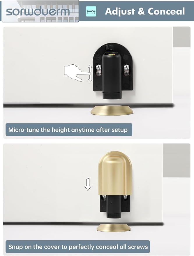 1 Pack Gold Door Stopper Magnetic Door Cathc Brushed Gold Floor Mounted Door - Image 6