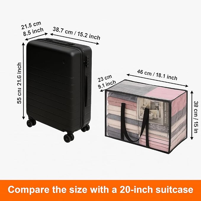 5 Pack Clear Clothes Storage Bags - Image 3