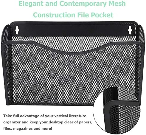 EASEPRES 6 Single Pocket Mesh Hanging File Organizer, Vertical Wall Mounted - Image 3