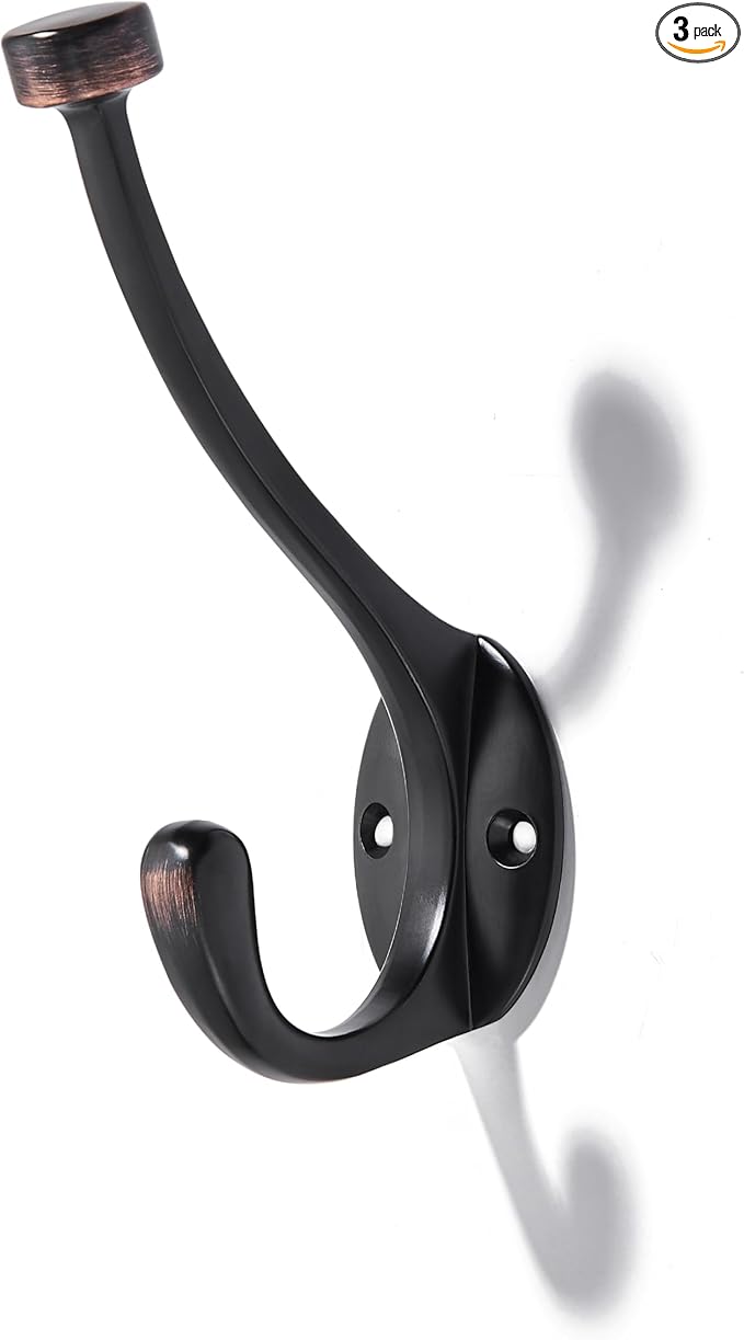 The 3 Pack 5-1/2 inch Oil Rubbed Bronze Coat Hook Venetian mudroom Hooks is by khtumeware