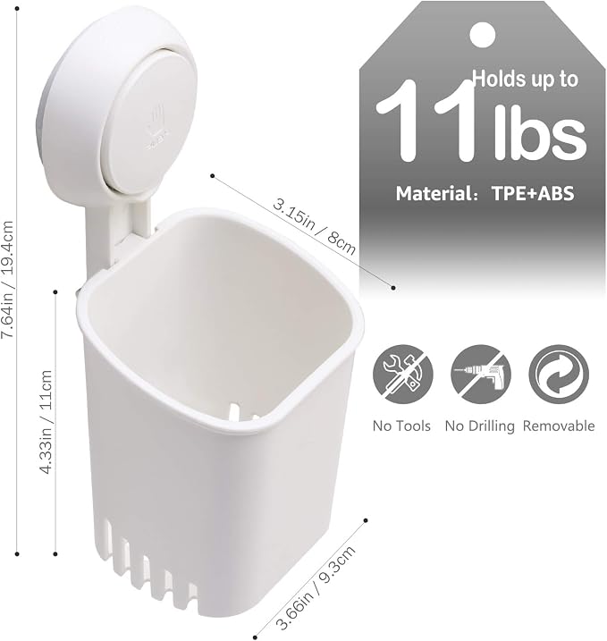 Powerful Suction Cup Toothbrush Holder, Drill-Free Wall Shower Holder - Image 8