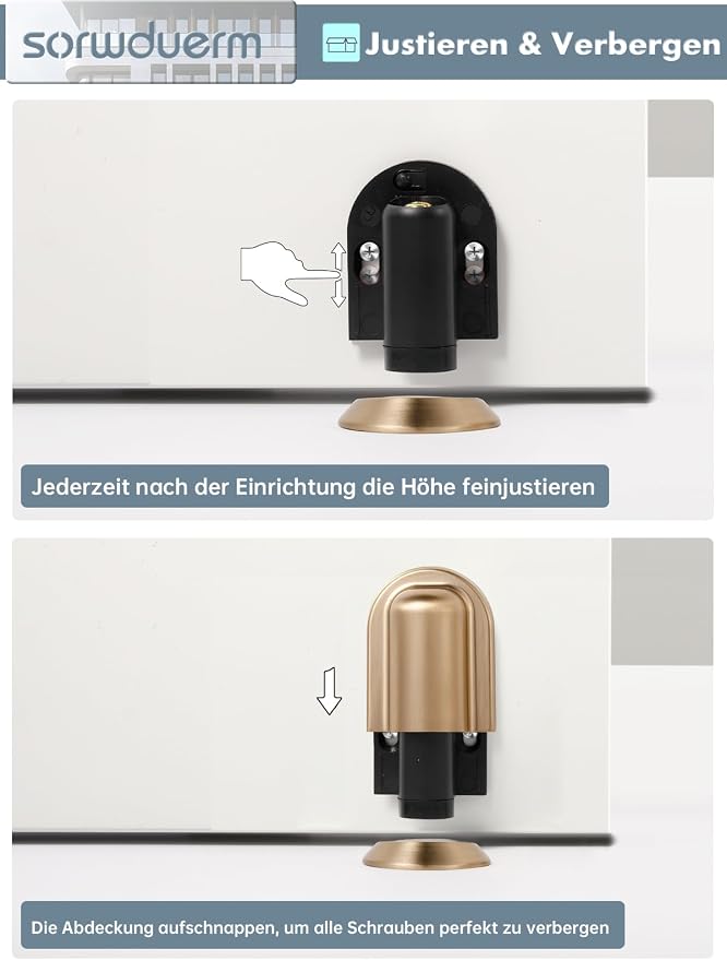 2 Pack Champagne Bronze Door Stopper Magnetic Door Cathc Matte Black Floor - Image 6