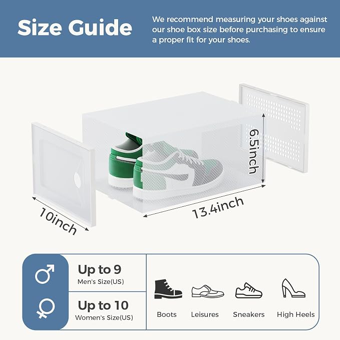 DUMOS Shoe Storage Boxes, Display Sneaker Case Organizer - Image 2