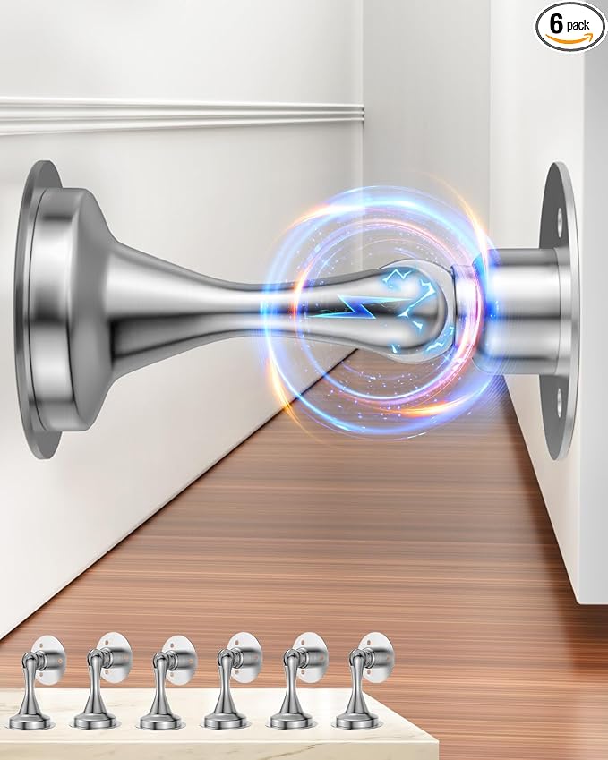 Door Stoppers Magnetic Door Catch Stainless Steel Magnetic Door Stop 6 Pack | by HELEMAN