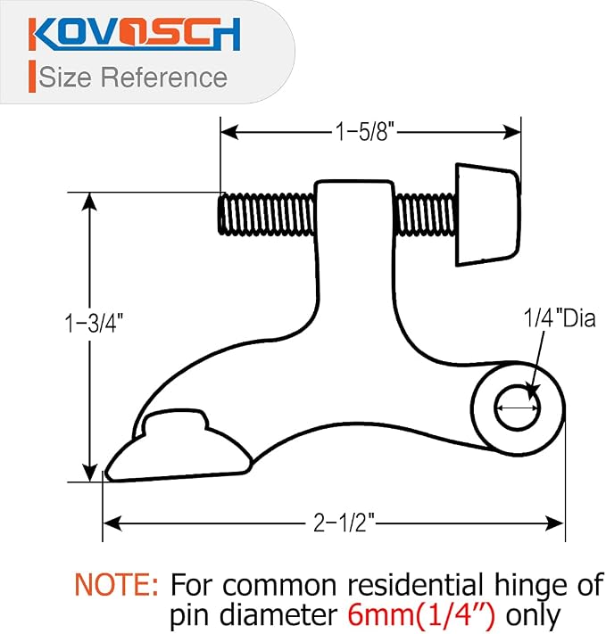 2 Pack Hinge Pin Door Stopper Oil Rubbed Bronze - Image 3