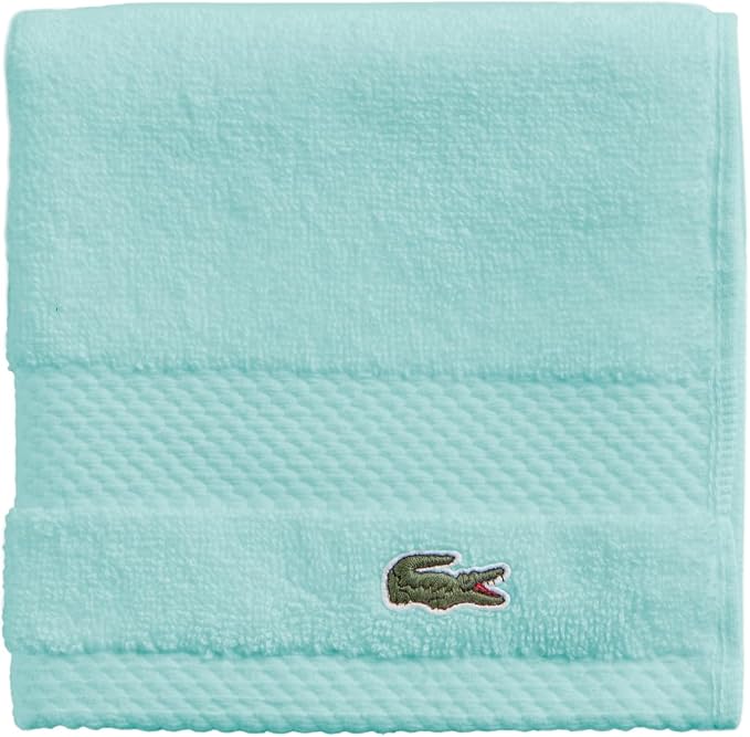 Lacoste Heritage 100% Supima Cotton Wash Cloth 13" x 13", Mint | Highly by Unknown