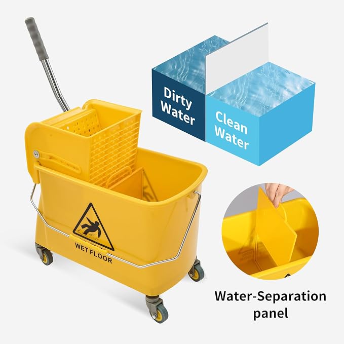 22 Quart Wheeled Mop Bucket - Image 5