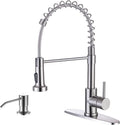 WEWE Kitchen Faucet with Soap Dispenser, Stainless Steel, Brushed Nickel | 2 by WEWE