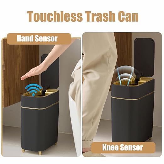 2-Pack - Automatic Trash Cans Touchless - Motion Sensor Bathroom Trash Can | - Image 4