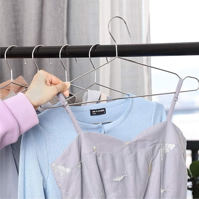 Seropy Clothes Hangers 50 Pack Coat Hangers Wire Hanger Bulk Metal Hanger Non - Image 7