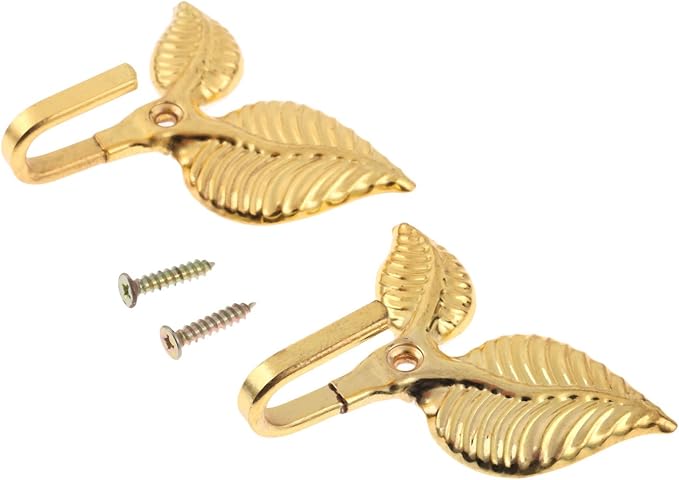 2Pcs Curtain Holdbacks Tieback Hooks Multifunctional Wall Hook Gold Vintage by Hicello
