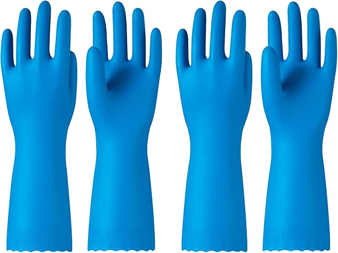 PACIFIC PPE 2 Pairs Dishwashing Gloves, Cotton Flocked Liner, Medium | by PACIFICPPE