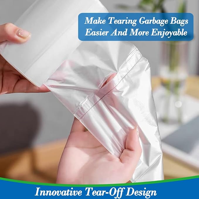 Hommaly 5 Gallon 212pcs Small Clear Trash Bags Strong Clear Garbage Bags - Image 5