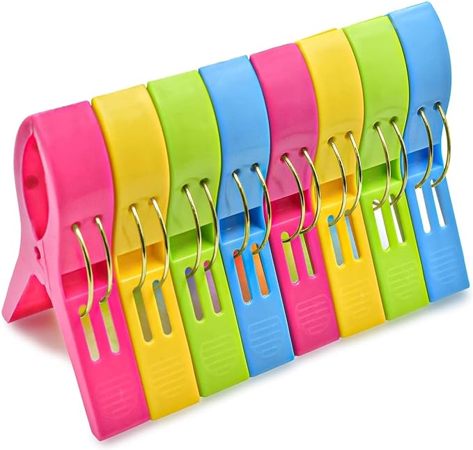 JABINCO Beach Towel Clips 8 Pack Large Chair Clips by HONGYUTAI