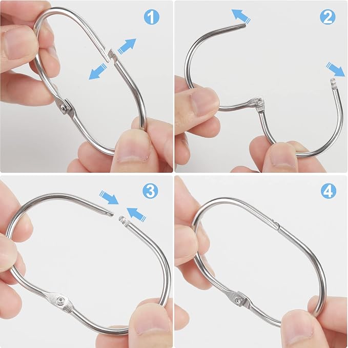 24 Pcs Shower Curtain Rings, Shower Curtain Hooks, Oval Snap Shower Rings - Image 7