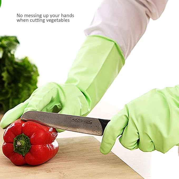 Alimat PluS Rubber Dishwashing Gloves Latex Free, Without Liner, Medium | 3 - Image 3