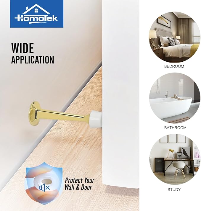 HOMOTEK 6 Pack Heavy Duty Solid Rigid Door Stop - Image 6