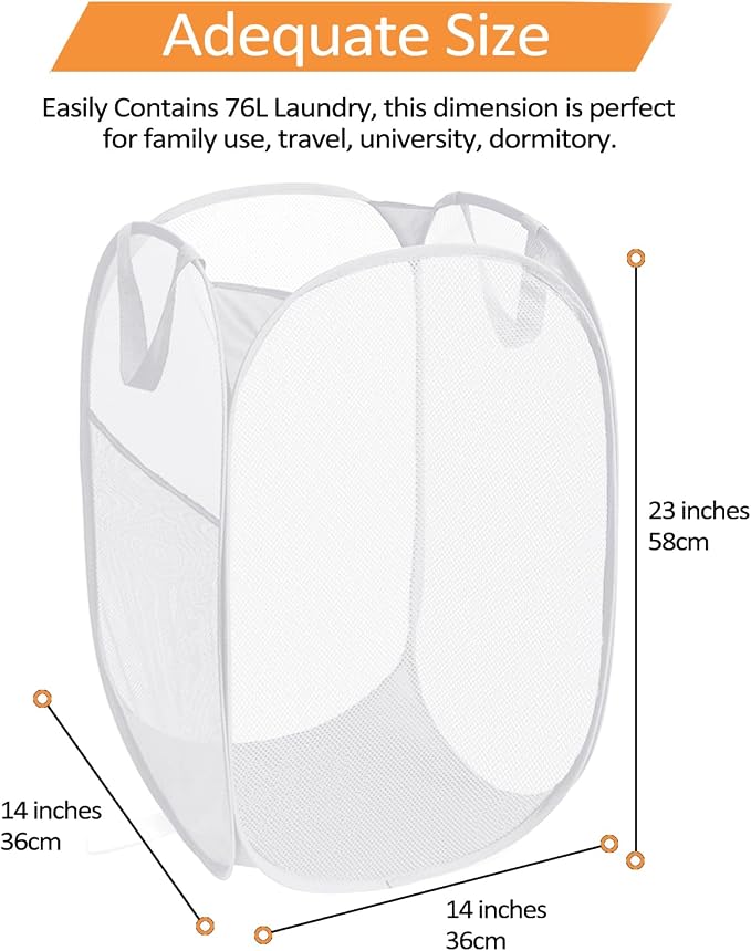 2 Pack Durable Collapsible Laundry Baskets - Image 4
