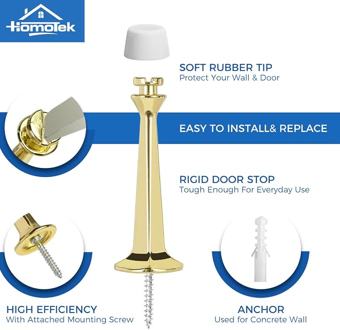 HOMOTEK 20 Pack Heavy Duty Solid Rigid Door Stop - Image 2