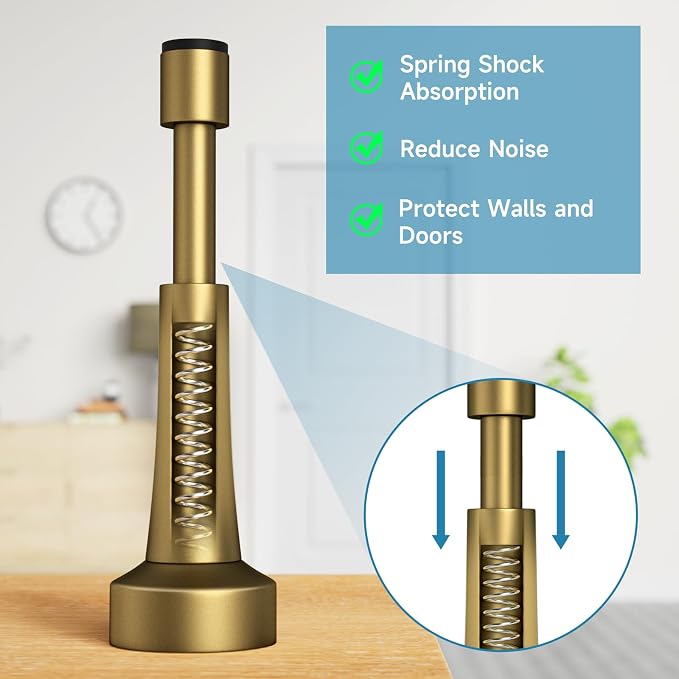 2PCS Spring Door Stoppers for Wall - Image 2