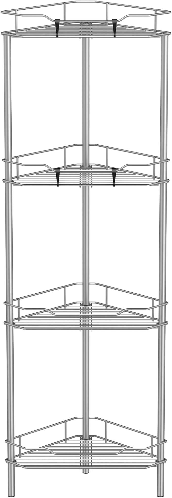 HuggieGems Metal Floor Standing Corner Shower Caddy, 4 Tier by HuggieGems