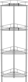 HuggieGems Metal Floor Standing Corner Shower Caddy, 4 Tier by HuggieGems