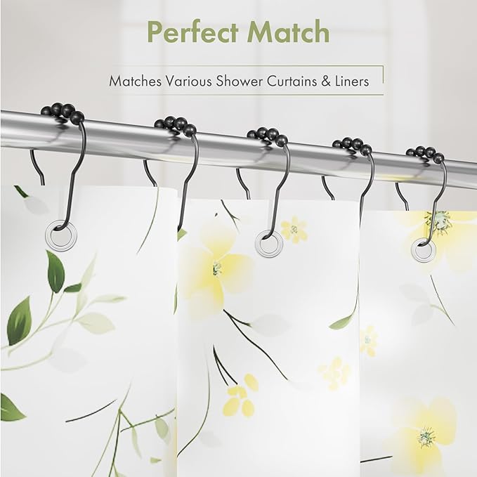 Shower Curtain Hooks, Decorative Rust Proof Stainless Steel Shower Curtain Hooks - Image 6