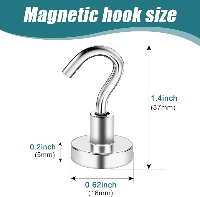 MAGXCENE 32 Pack Magnetic Hooks Heavy Duty, 25 lbs Strong Magnet Hooks - Image 3