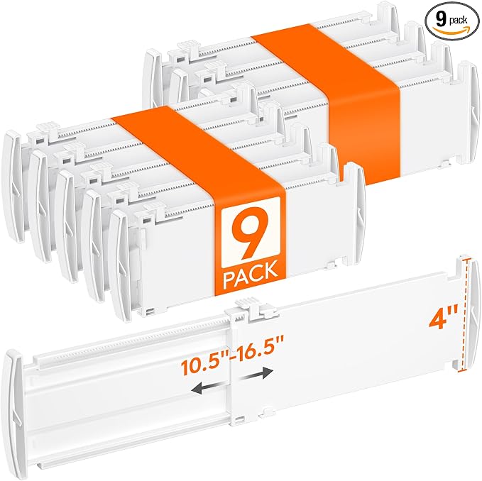 Lifewit 9 Pack 4" High Drawer Dividers, Adjustable Drawer Organizer Clothes | by Lifewit