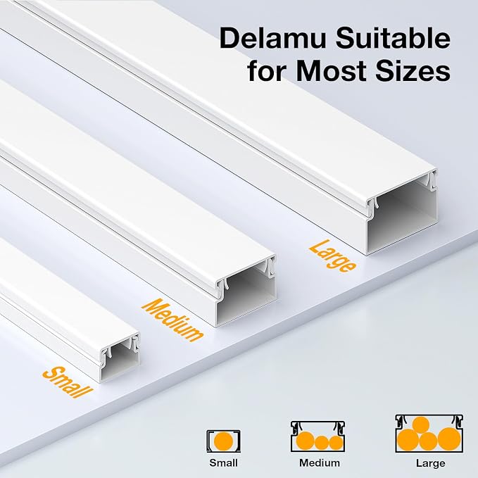 Delamu 157in Cord Covers for Wires on Wall, Cord Hider for 1 Cord, Paintable - Image 8