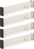 mDesign Set of 4 Drawer Dividers – Expandable Drawer Organiser Set by mDesign