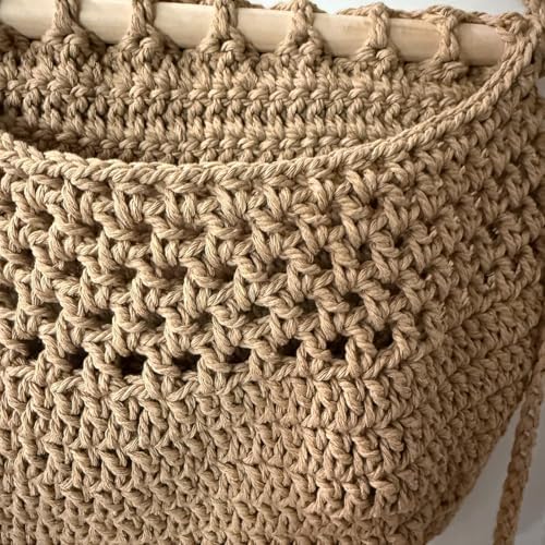 3 Tier Cotton Woven Wall Hanging Fruit Basket, 32 Inch - Image 6