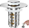 Hibbent Universal Bathroom Sink Drain Strainer, 3 in 1 Pop Up Stopper | by Hibbent