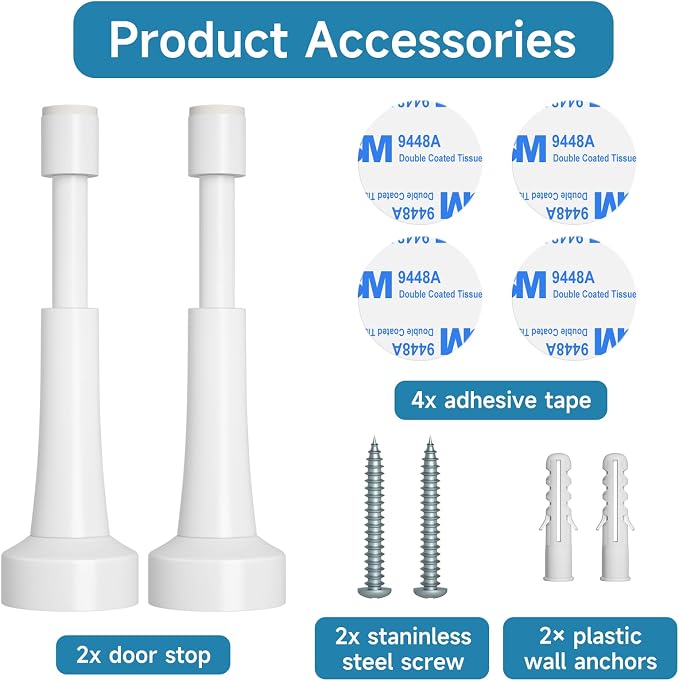 6PCS Spring Door Stoppers for Wall - Image 7