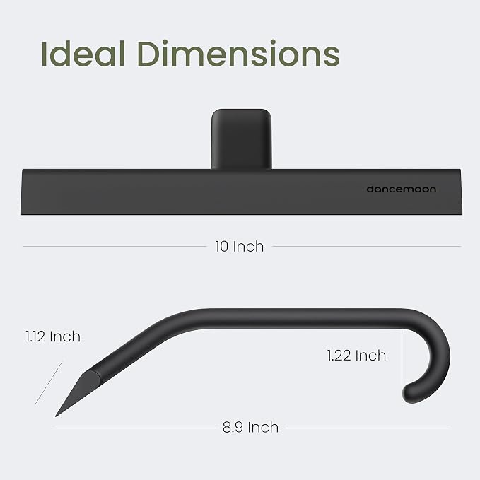 JustHang Shower Squeegee with Built-in Hook, 10-Inch Black | Award-Winning - Image 9