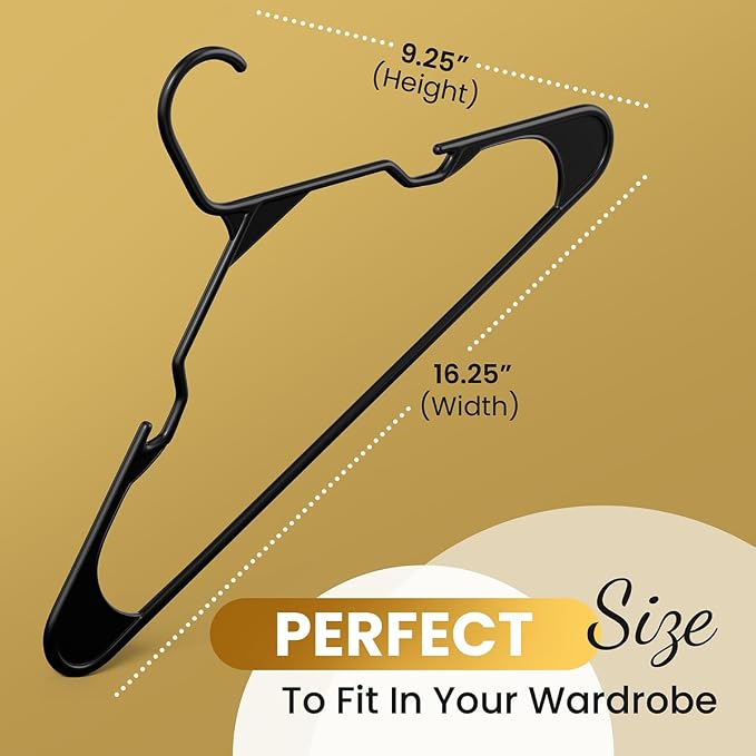 50 Pack Adult Plastic Hanger for Shirt Pants Coats Dresses Skirts Suits Jackets - Image 4