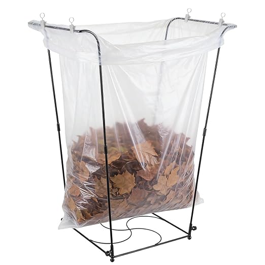 Trash Bag Holder, Garbage Bag Holder, Metal Leaf Bag Holder Stand | Portable - Image 2