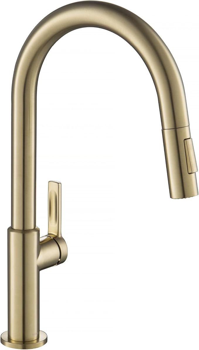 KRAUS Champagne Bronze Pull Down Kitchen Faucet KPF-2820SFACB | 360-degree - Image 15