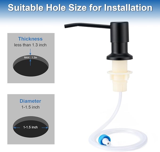 Soap Dispenser for Kitchen Sink, Countertop/Built in Dish Soap Dispenser | Sink - Image 5