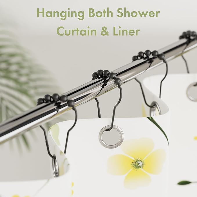 Shower Curtain Hooks, Decorative Rust Proof Stainless Steel Shower Curtain Hooks - Image 2