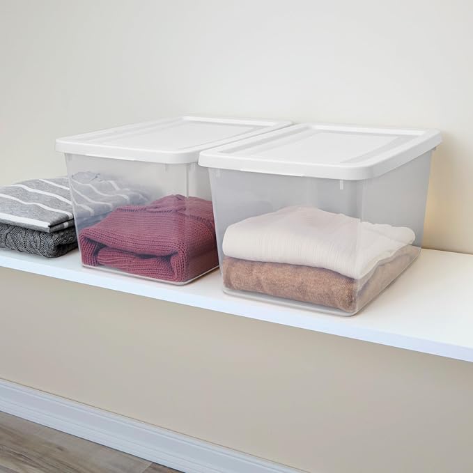 Sterilite Storage Box, Stackable Clear Plastic Bins, 20 Quart - Image 3